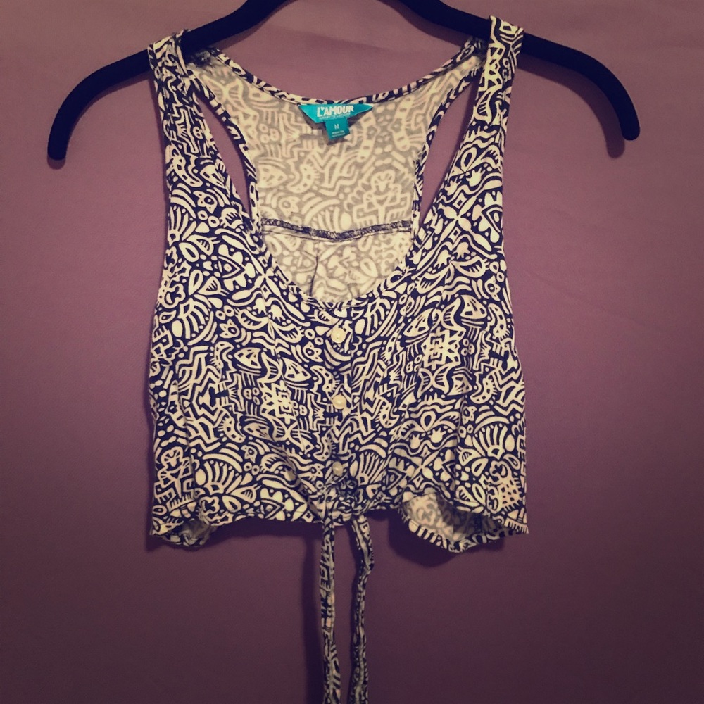 Nanette Lapore Azure Cropped Racerback Top Medium